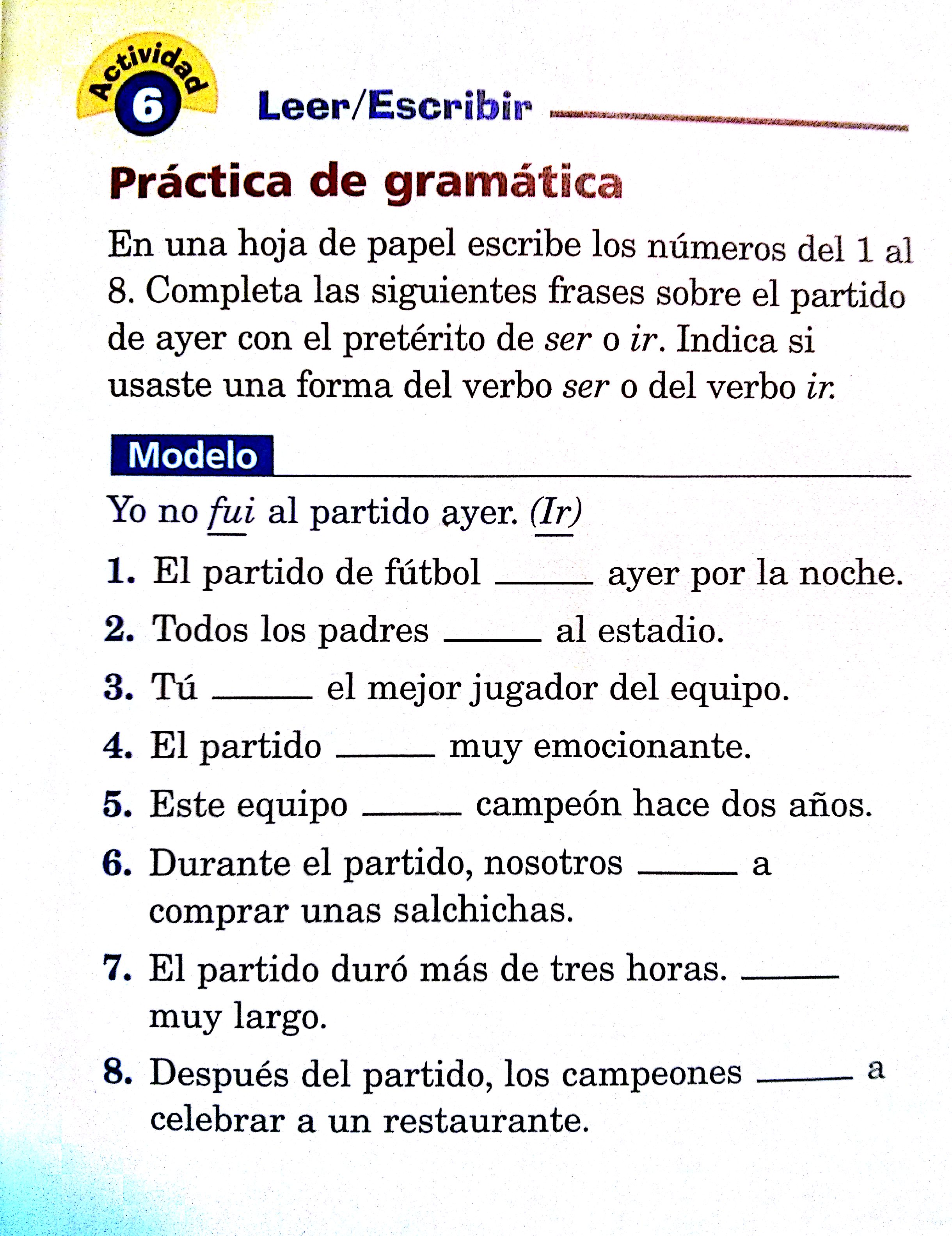 Realidades 3 Capitulo 4 Examen Vocabulario Y Gramatica 2